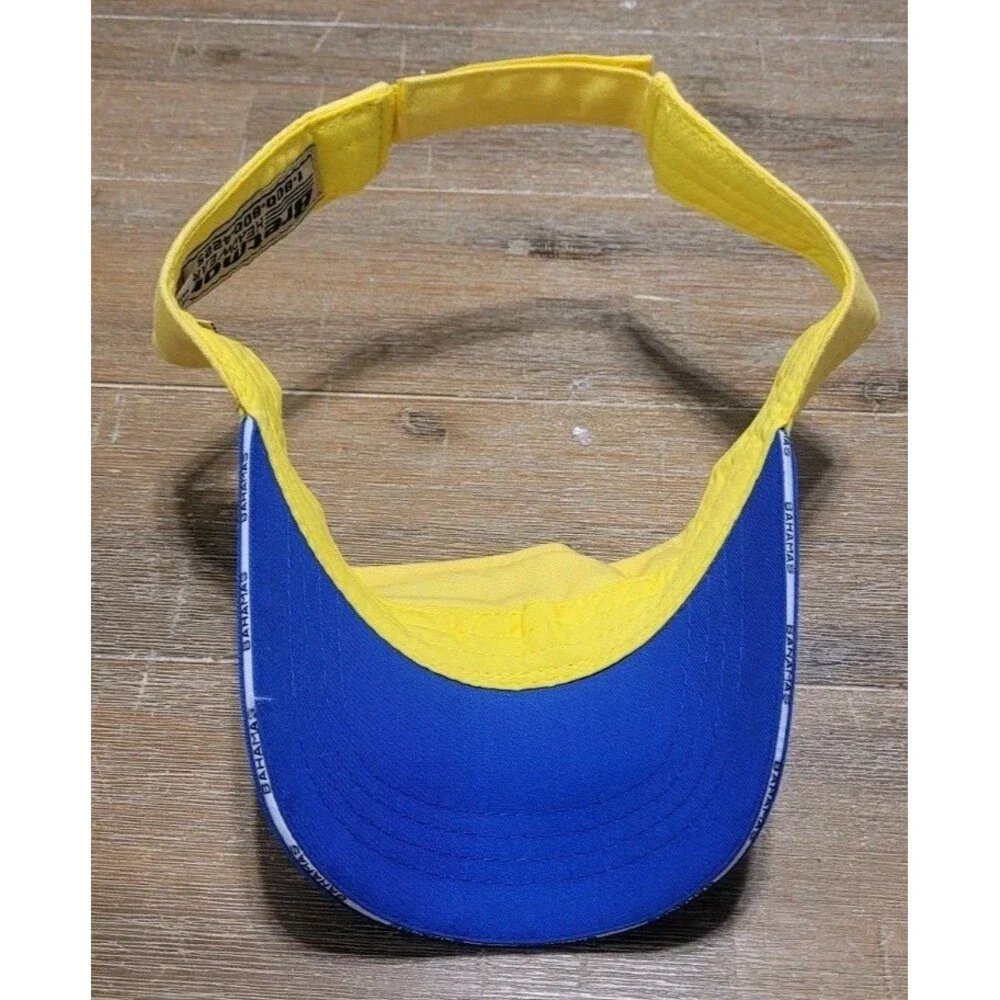 Bahamas Billfish Championship Yellow Blue Visor Fishing Hat Cap Adjustable